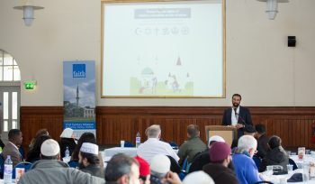 Faith Associates CEO speaking at the launch of the Safeguarding Guide